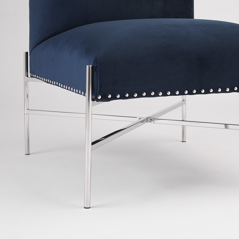 Barrymore Accent Chair: Blue Velvet